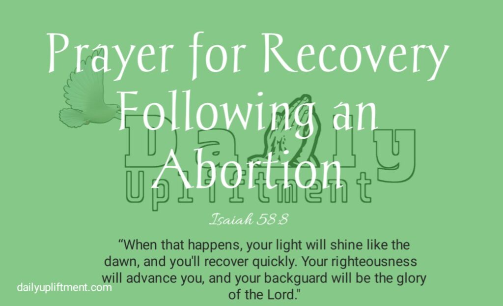 Prayer for Recovery Following an Abortion