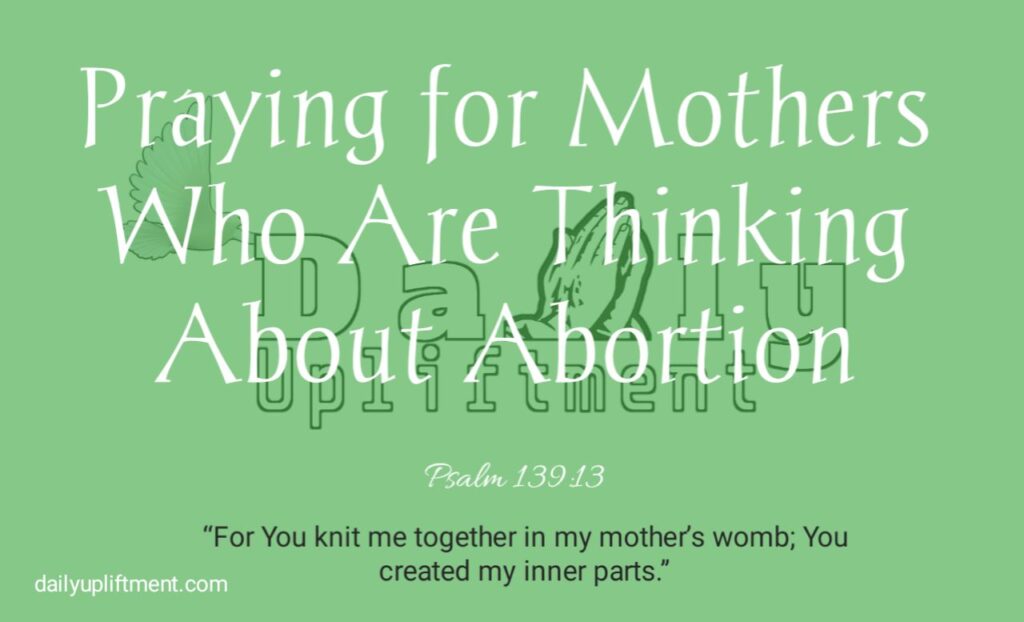 Praying for Mothers Who Are Thinking About Abortion